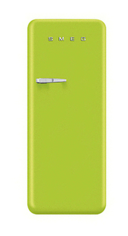Smeg FAB28Q Fridge with Freezer Compartment, A++ Energy Rating, 60cm Wide, Right-Hand Hinge Lime Green